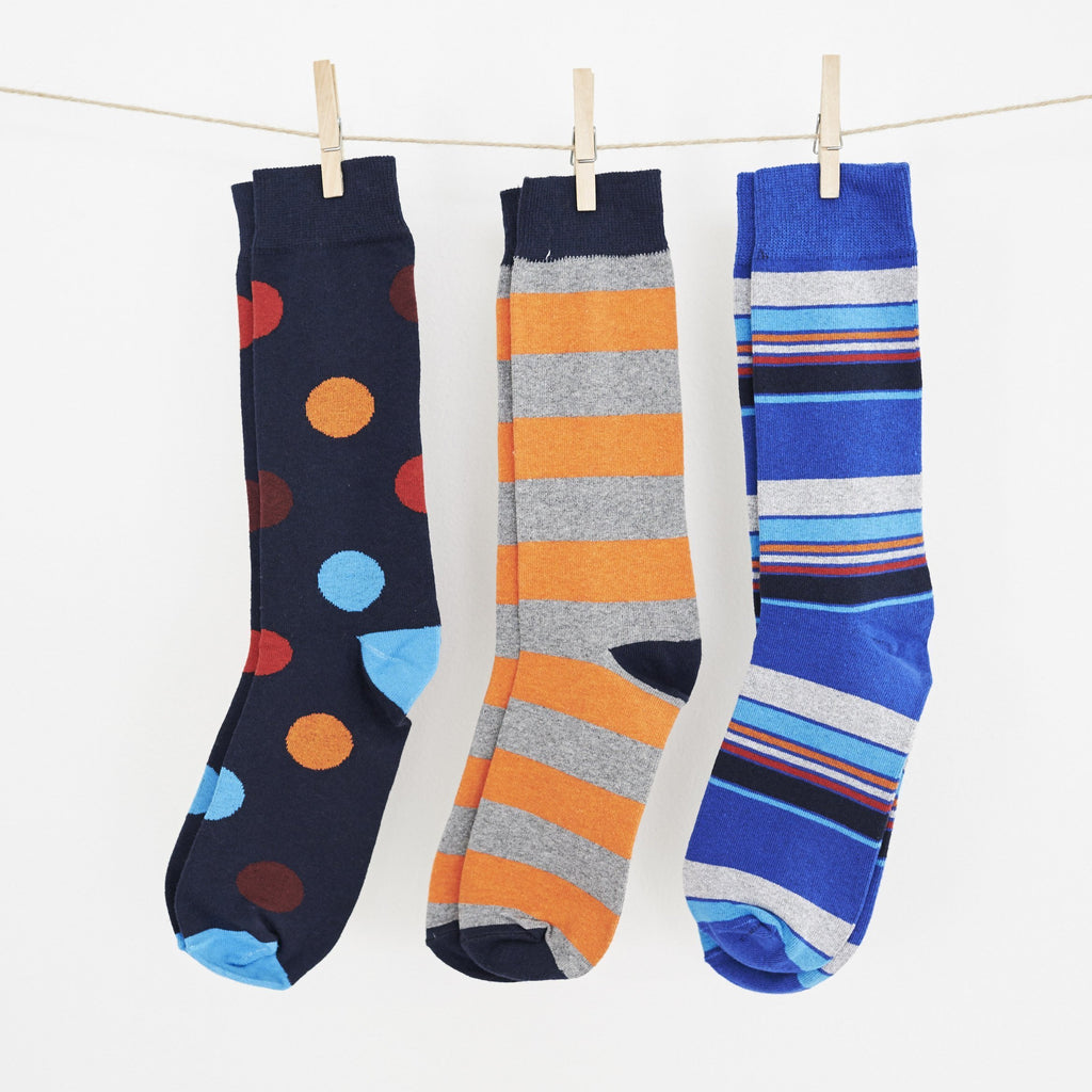 Orange and store blue dress socks