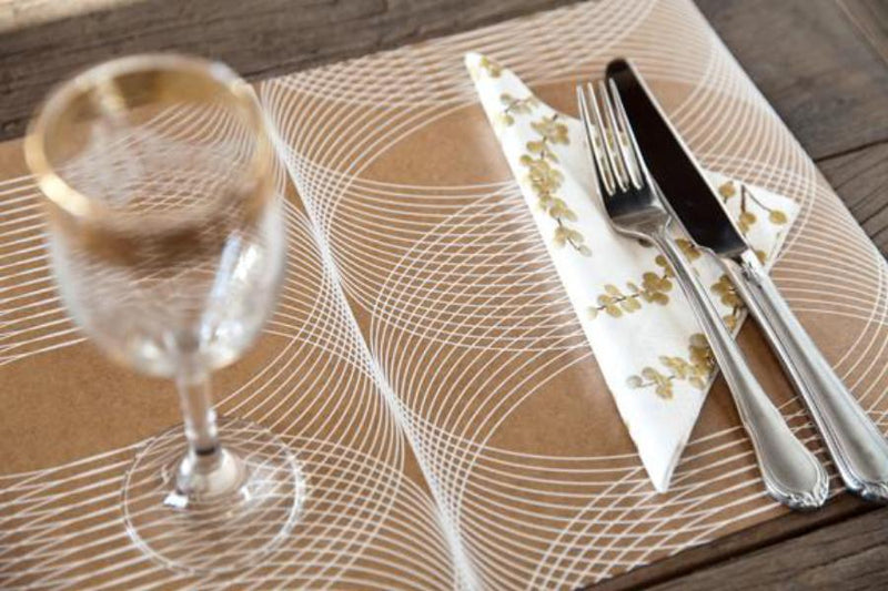 Table Mats, Laminated Kraft (Set of 6) - White - [product-type] - Inclusive Trade