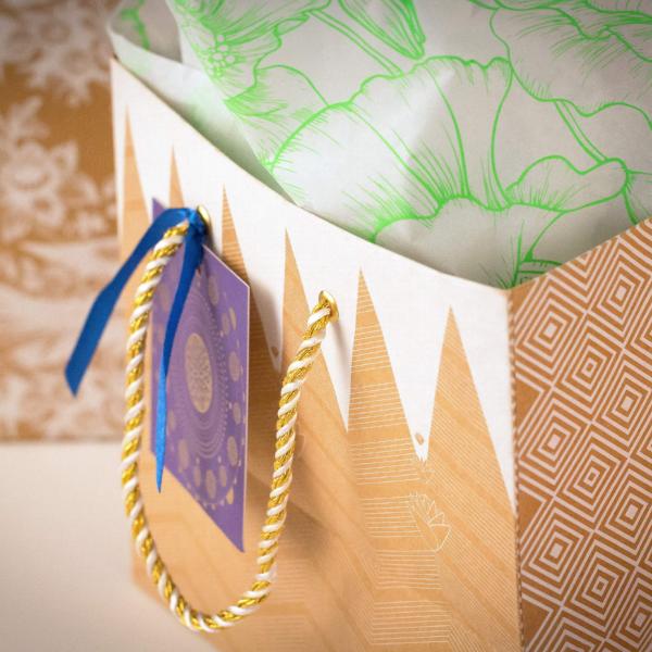 Kraft Gift Bag, Lotus Design - [product-type] - Inclusive Trade