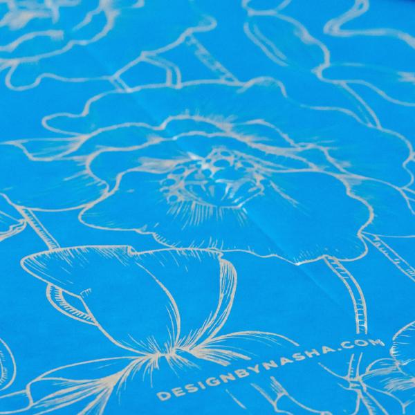 Gift Tissue, Floral Design, Silk Screened (Set of 2 Sheets) - [product-type] - Inclusive Trade