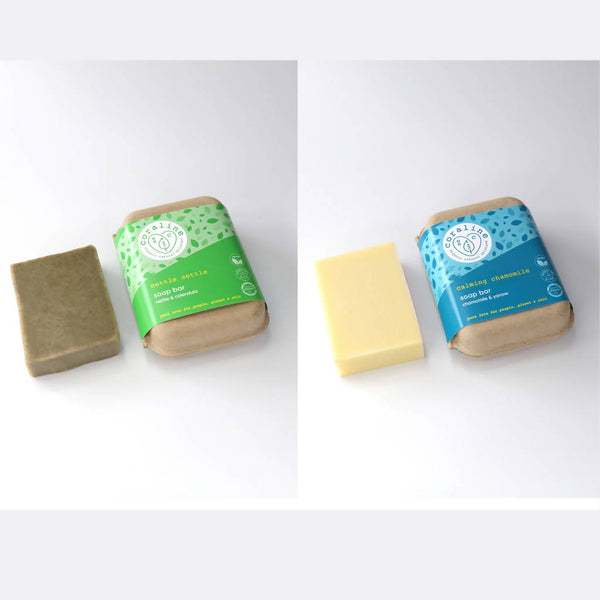 'As Nature Intended' Calming Twin Set - Organic Chamomile and Yarrow/Calendula and Nettle Soap Bars - [product-type] - Inclusive Trade