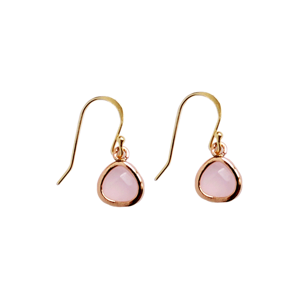 18 carat gold plated - Threads of Joy - Earrings - Rose Quartz - [product-type] - Inclusive Trade