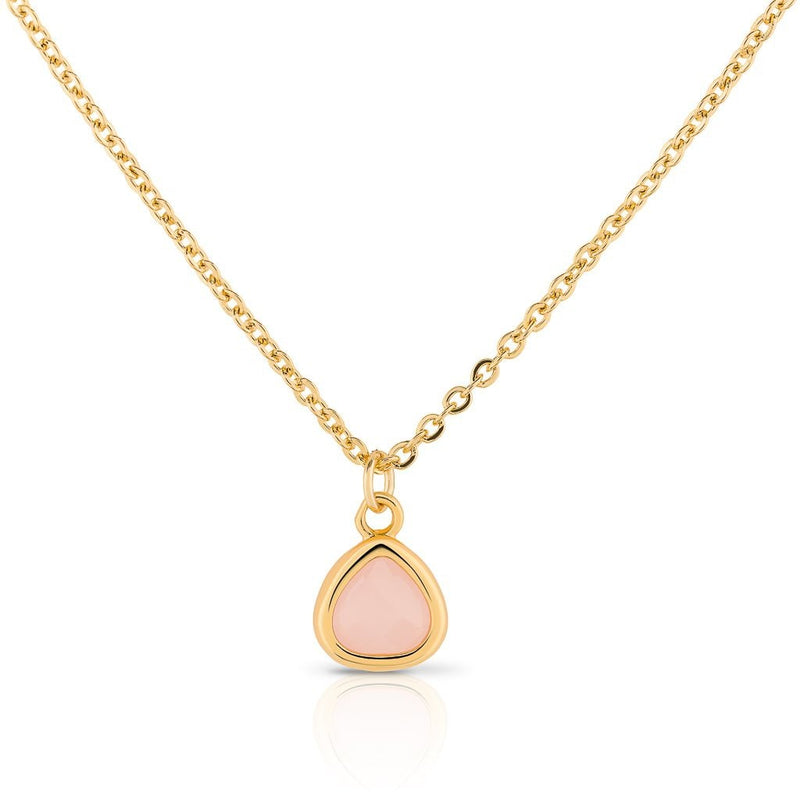 18 carat gold plated Threads of Joy pendant necklace Rose Quartz