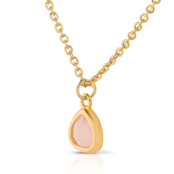 18 carat gold plated - Threads of Joy - pendant necklace - Rose Quartz - [product-type] - Inclusive Trade