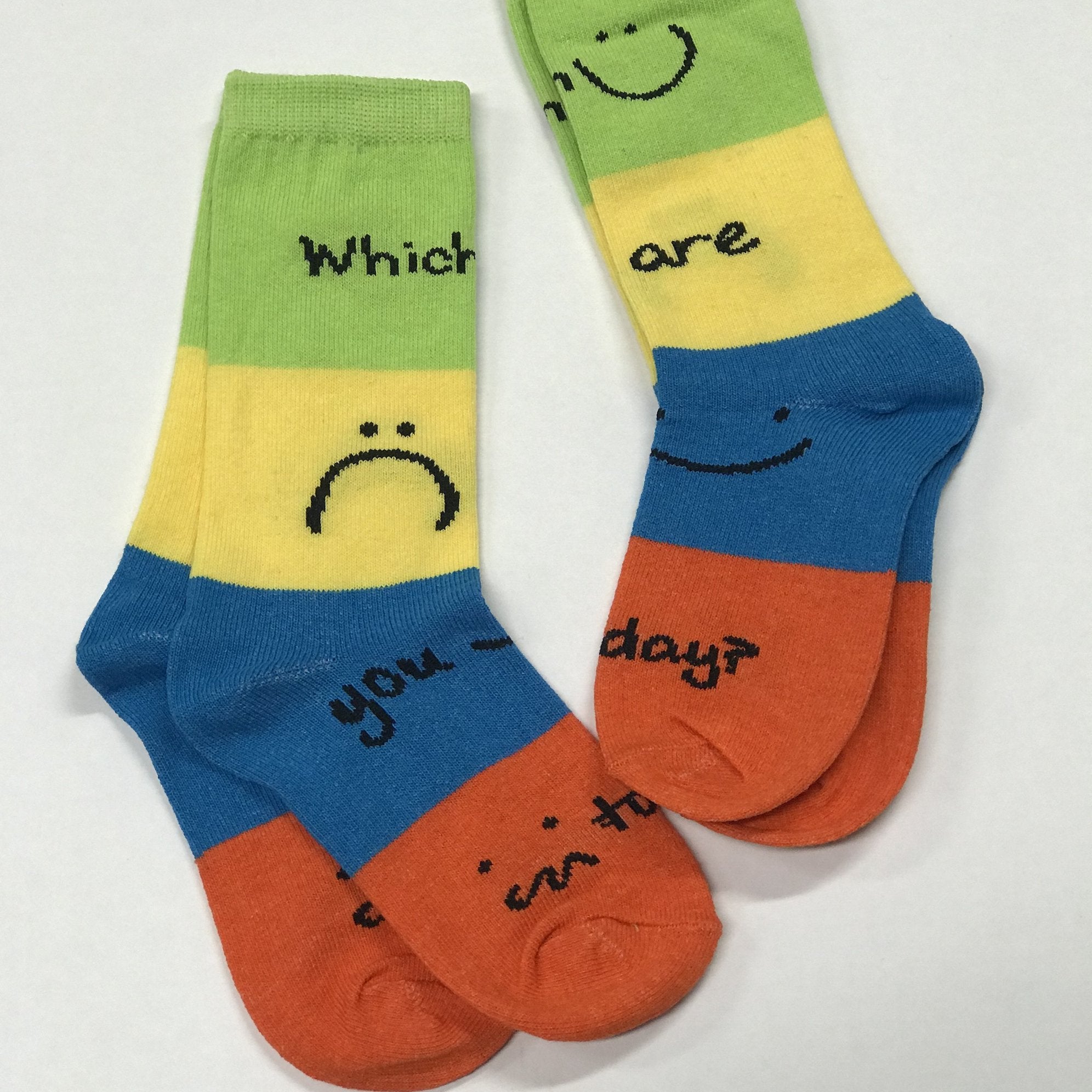 Fun socks - Which one are you today? - Yellow & Green