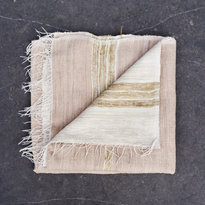 Handwoven -Cotton - Silk Scarves- turmeric blush - [product-type] - Inclusive Trade