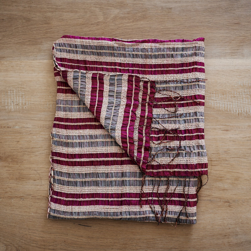 Lotus & Silk handwoven exclusive scarves from Myanmar- pink & grey - [product-type] - Inclusive Trade
