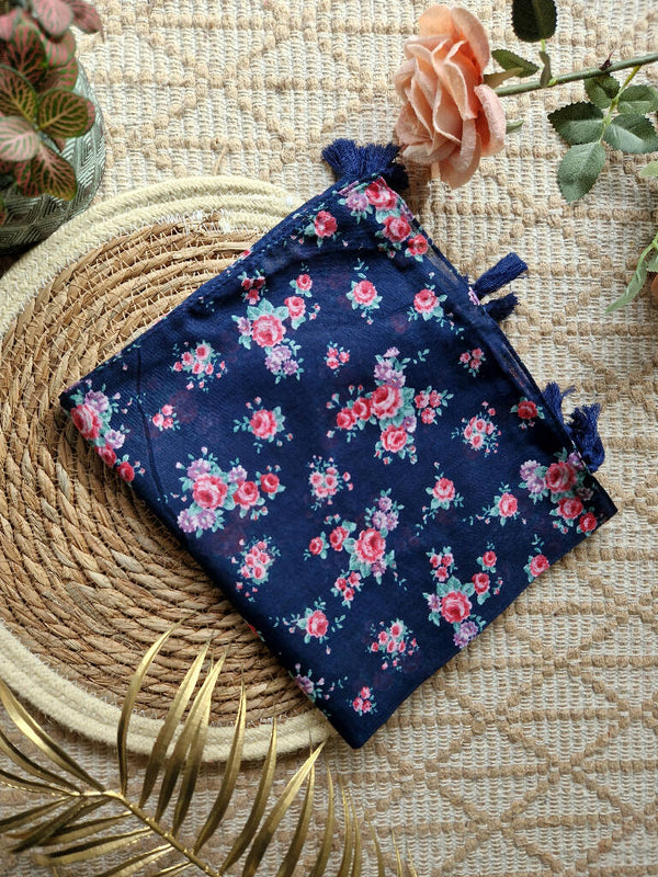Blue Floral Cotton Scarf - [product-type] - Inclusive Trade