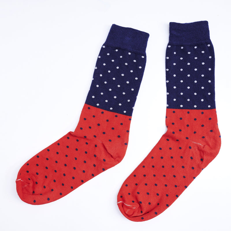 Dress Socks - Spot The Dot Red & Blue - [product-type] - Inclusive Trade