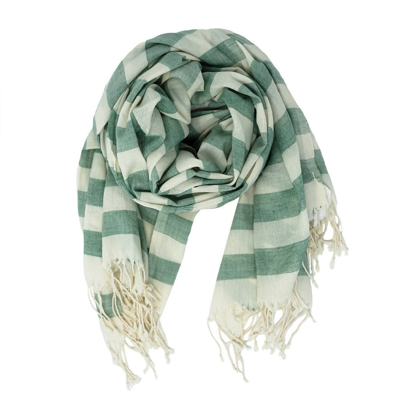 Green Bold Stripe Scarf - [product-type] - Inclusive Trade