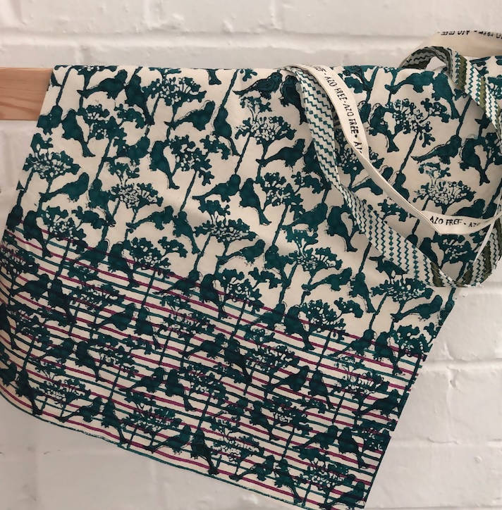 Hand block-printed cotton Tote Bag - [product-type] - Inclusive Trade