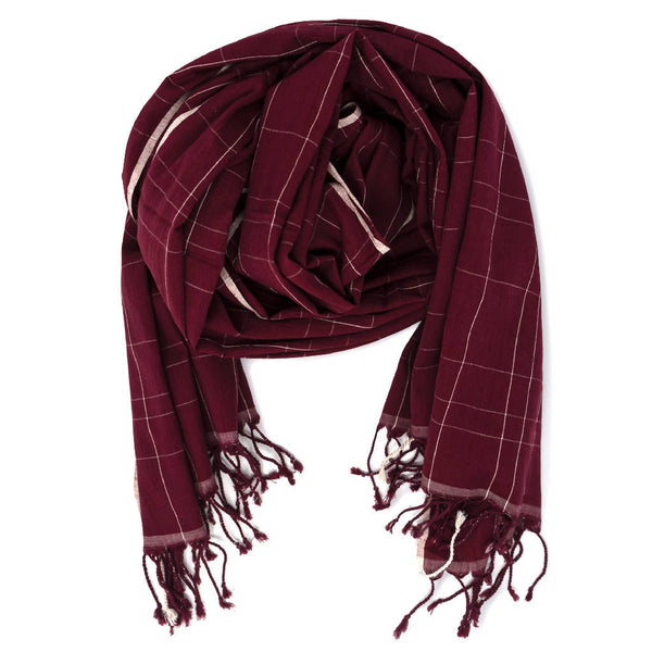 Brick Red Muslin Cotton Scarf - [product-type] - Inclusive Trade